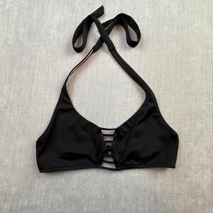 Victoria's‎ Secret PINK Black Cage Front Halter Bikini Top Size M (A-C) Strappy